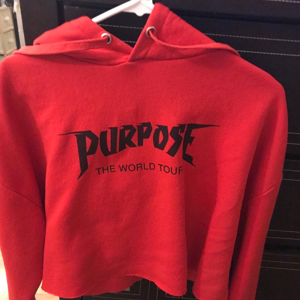 Justin Bieber purpose world tour crop sweatshirt
